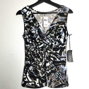 NWT One Eighty Animal Print Sleeveless Blouse Tank Top Size Small
